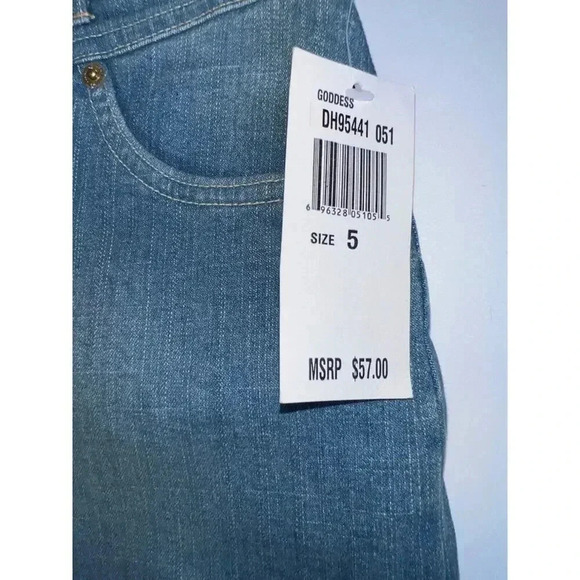 baby phat vintage womens sz 5 denim blue jean shorts stretch embroidered Y2K NWT - Picture 4 of 8